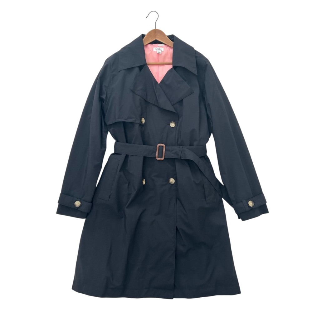 Lilly Pulitzer Black Trench Coat with Pink Lining